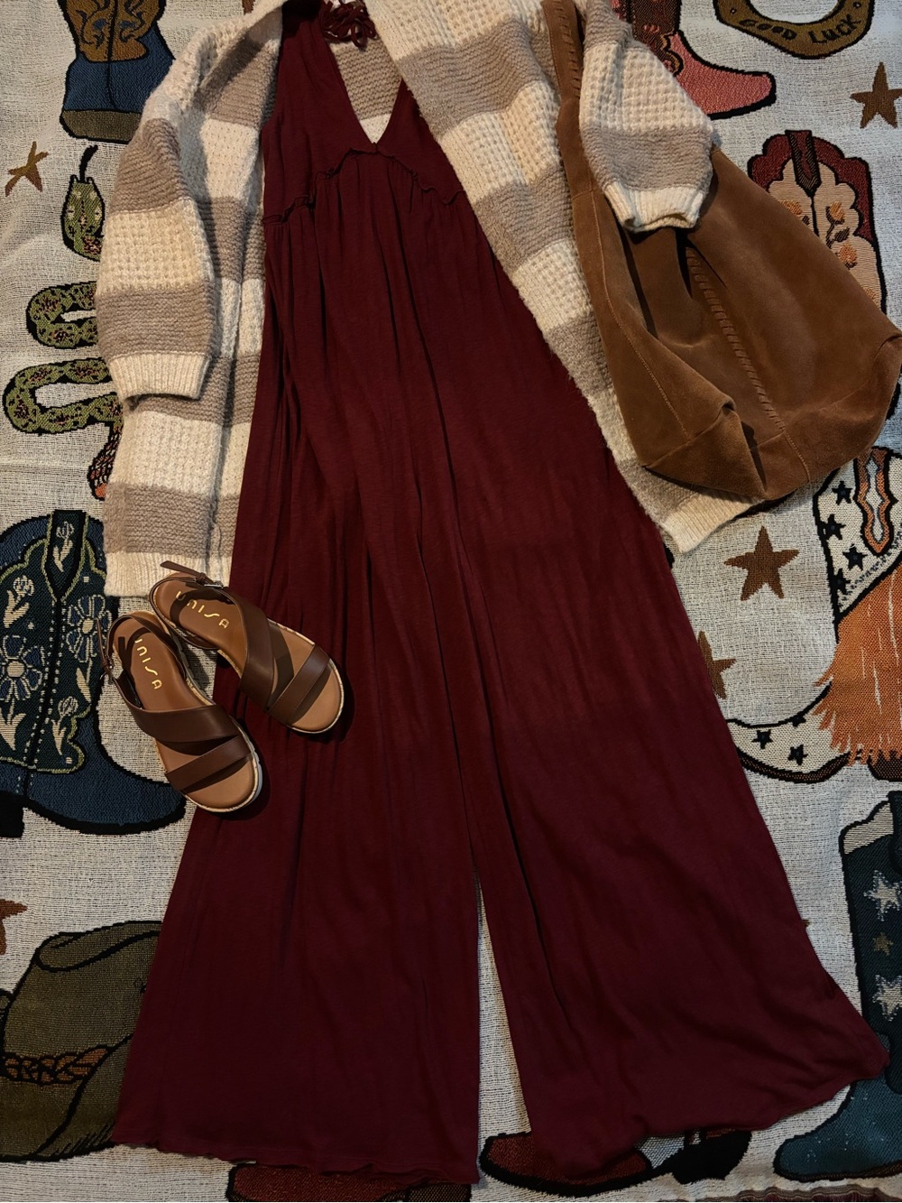American Eagle Sunchaser V-Neck Knit Jumpsuit